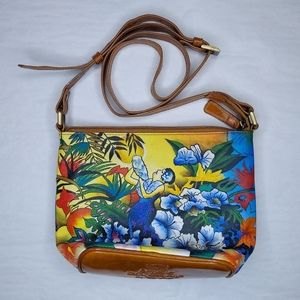 Sharif Artistic Expressions Hand Painted Vtg Designer Crossbody Bag Hawaiian Sun